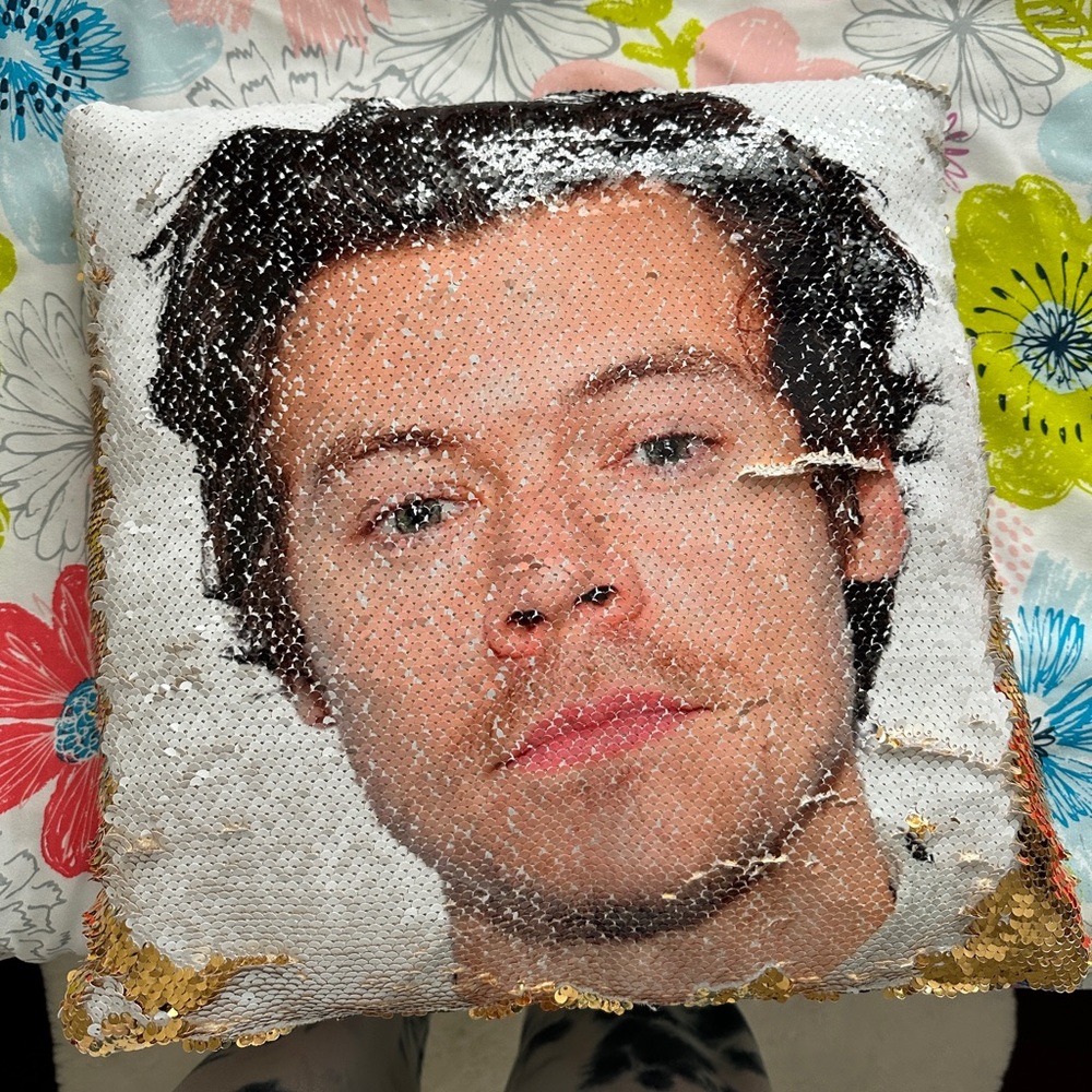 Harry Styles Sequin Pillow